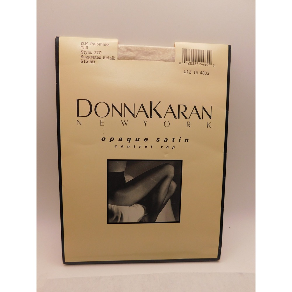 NEW Donna Karan New York Opaque Satin Control Top Pantyhose 270 Palomino Tall